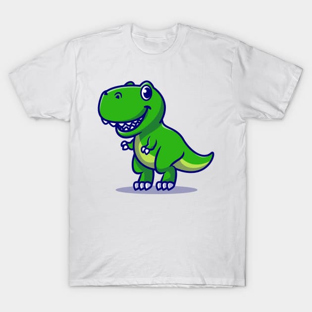 Cute Baby Dino Cartoon Illustration T-Shirt by Catalyst Labs